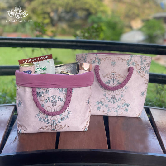 Pale Florids Roll down Bag/Basket