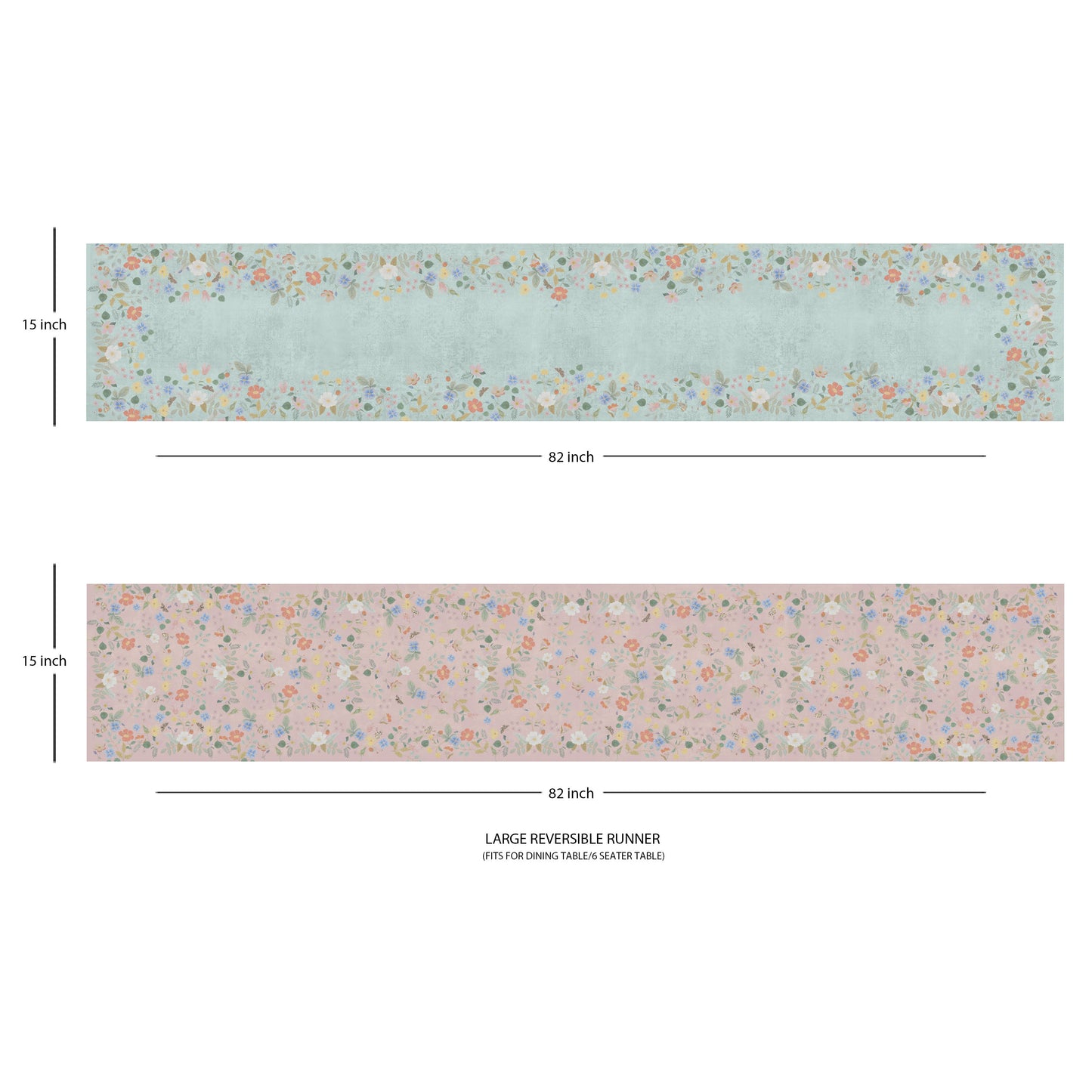 Pale Blossom Reversible Table Runner