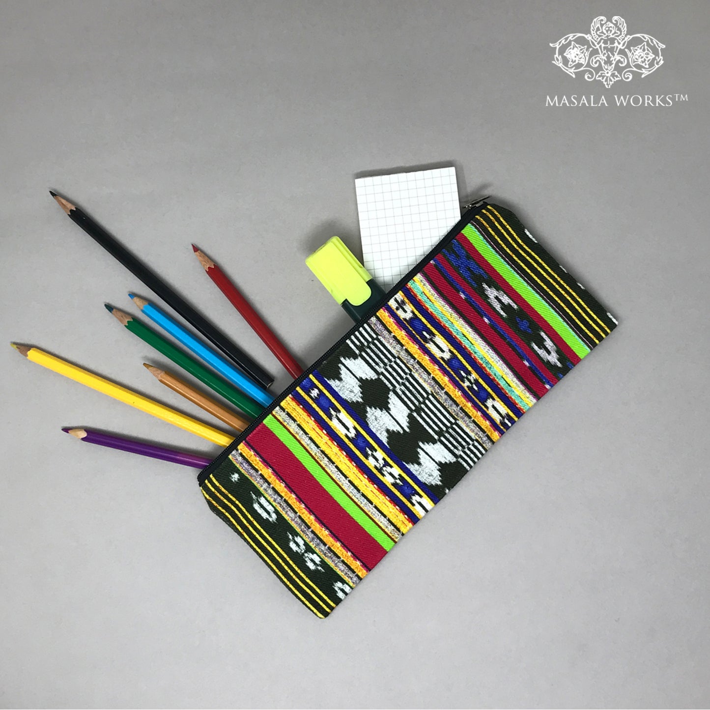 Striped Ikat Pouch