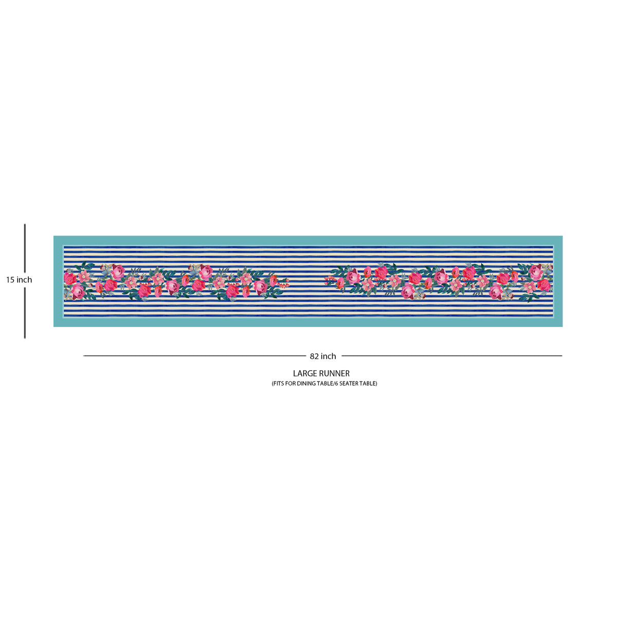 Stripes And Petal Cotton Table Runner