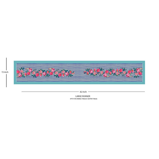 Stripes And Petal Cotton Table Runner
