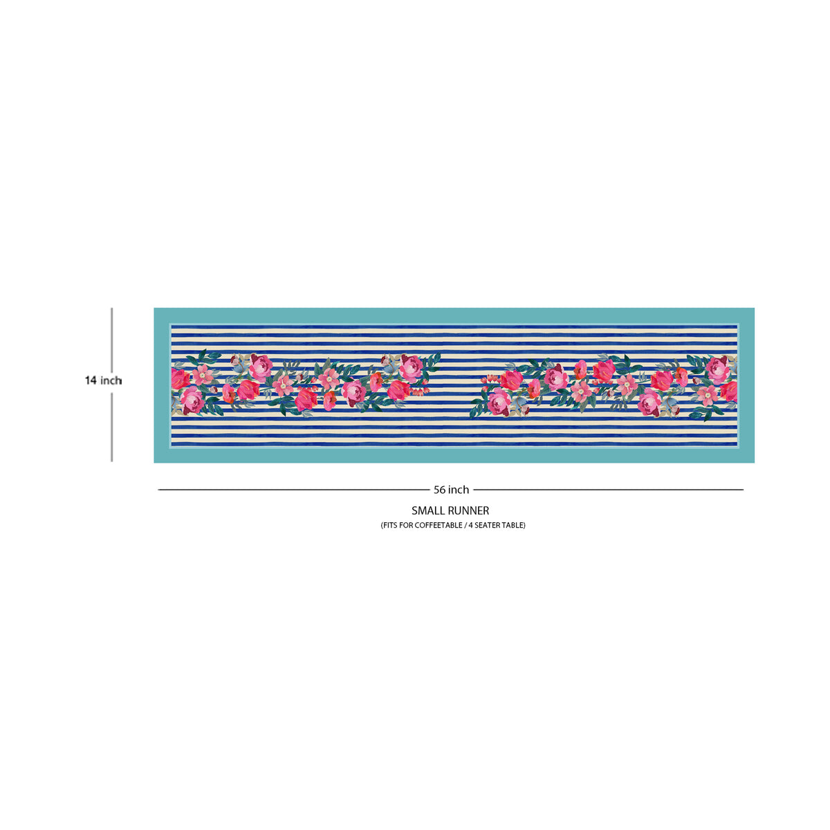 Stripes And Petal Cotton Table Runner