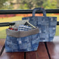 Shibori Printed Roll down Bag/Basket
