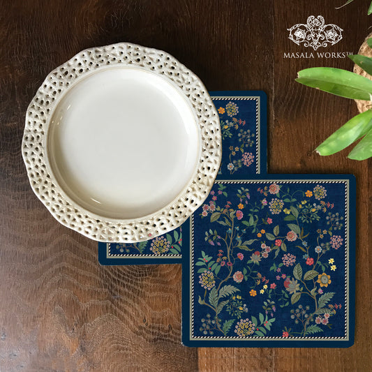 Little Blue Chintz Flowers Trivet