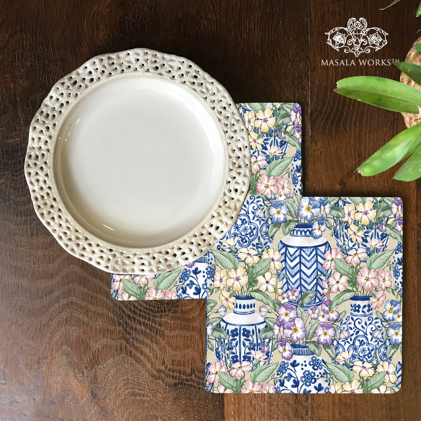 Blue Pottery Trivet