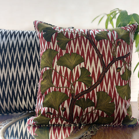 Red Ikat Daali Reversible Cushion