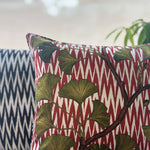 Red Ikat Daali Reversible Cushion