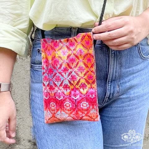 Distress Flowers Walking Cross Body Sling