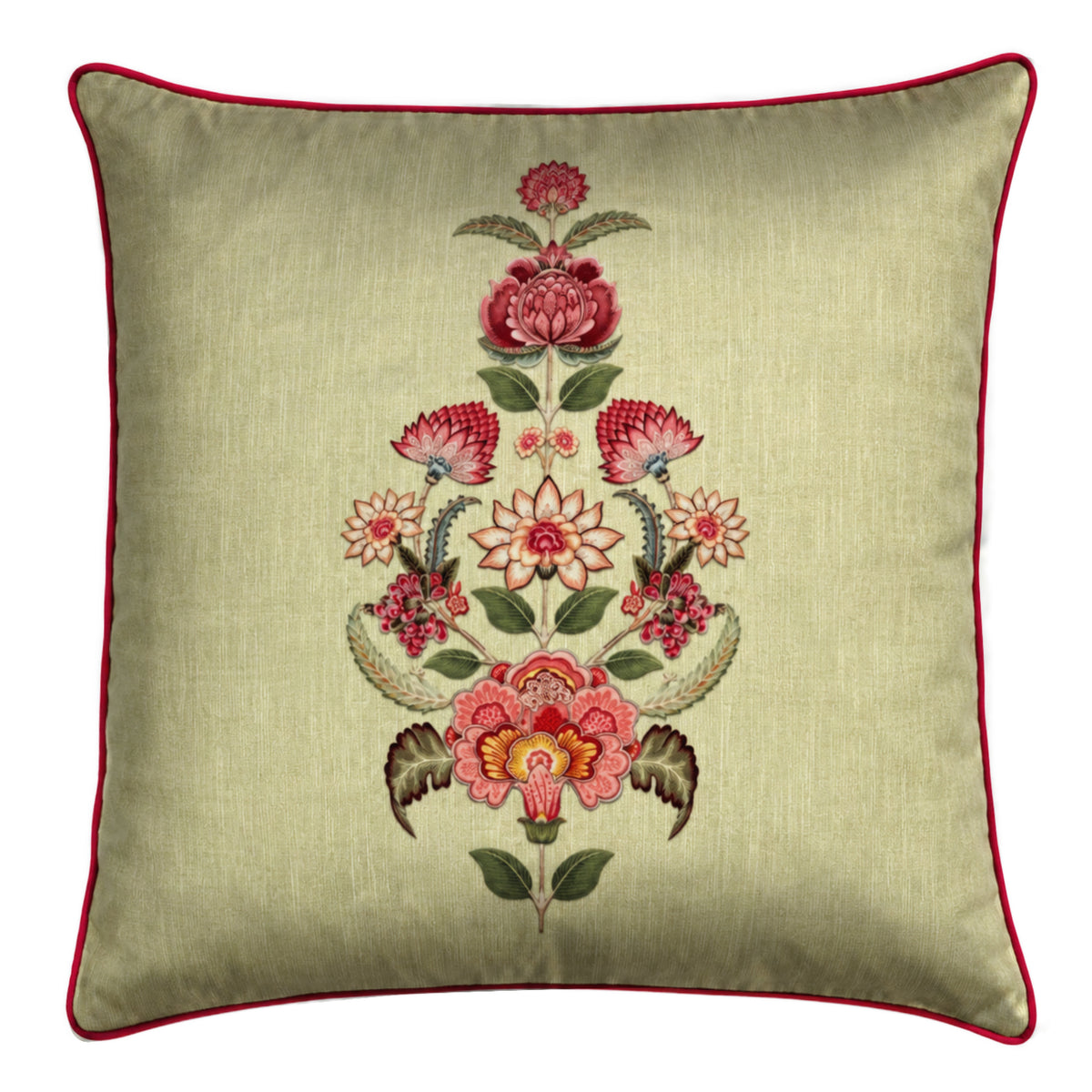 Gulzar Floral Boota Lime Cushions Cover