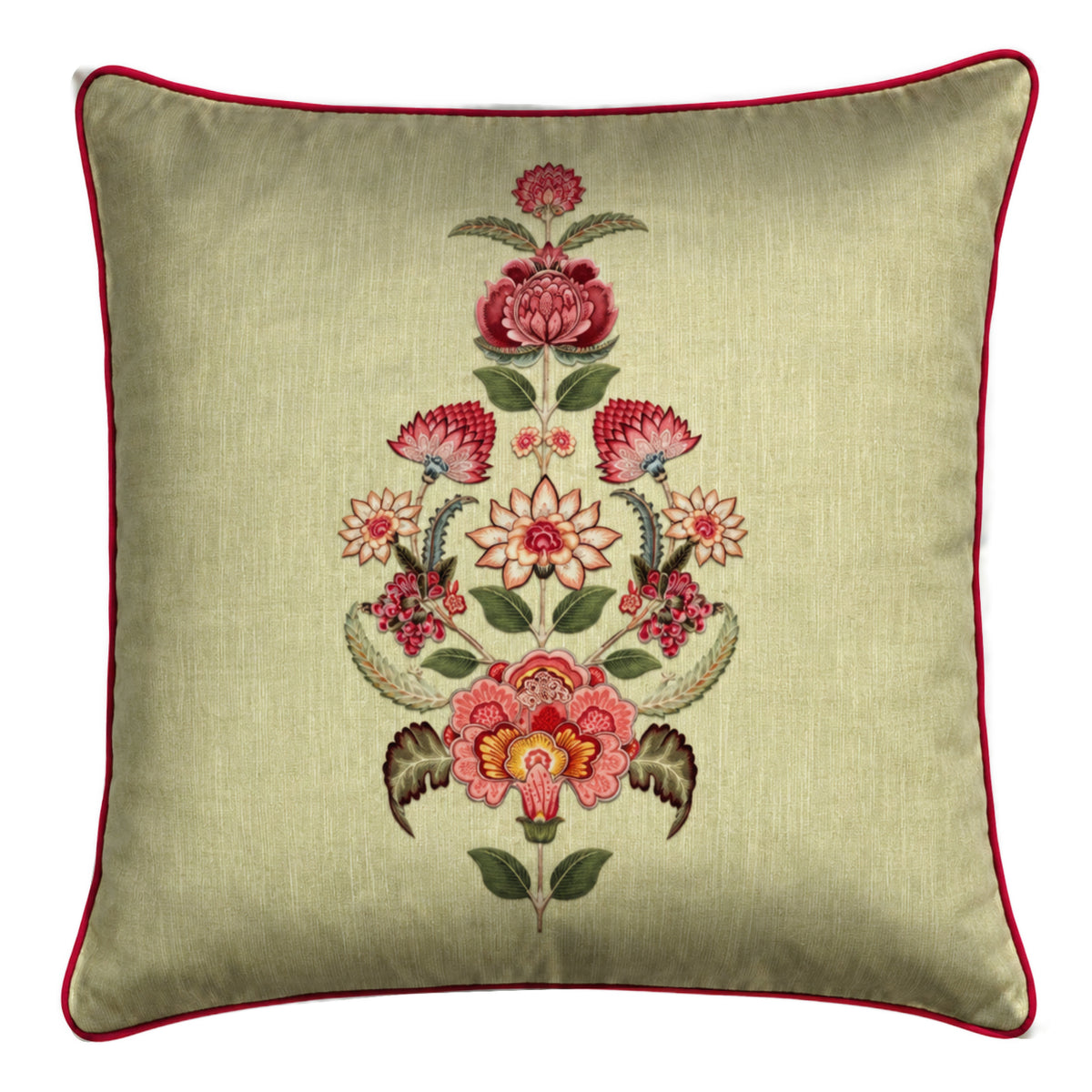 Gulzar Floral Boota Lime Cushions Cover