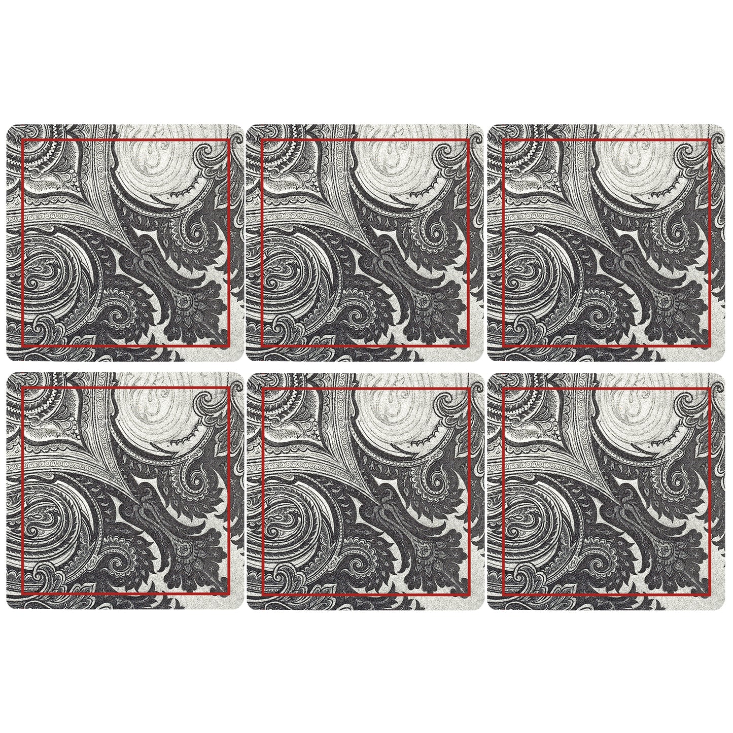 B&W Paisley Coasters