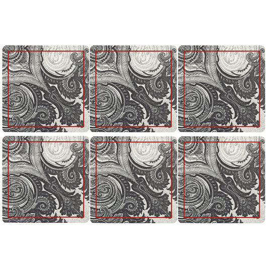 B&W Paisley Coasters