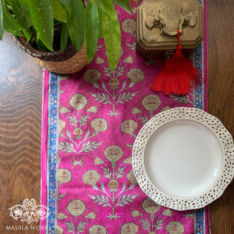 Lotus Jaal Reversible Table Runner