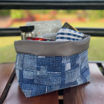 Shibori Printed Roll down Bag/Basket