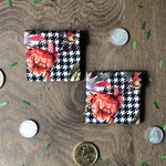 Floral Houndstooth Coin/ Ginni Pouch (Set of 2)