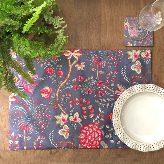 Summer Bahaar Chintz Fabric Table mats (set of 4 - 1 Set in stock)