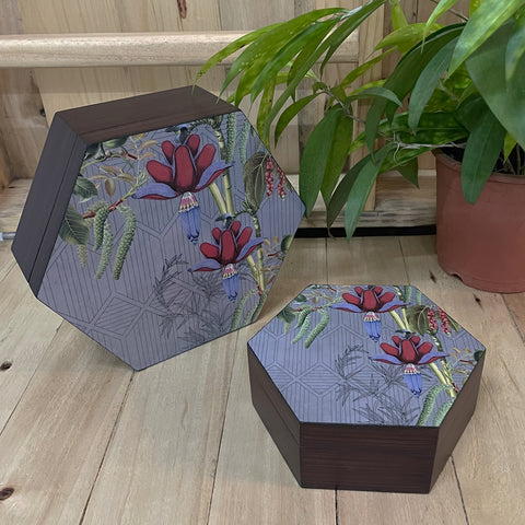 Tropical Blooms Hexagon Box