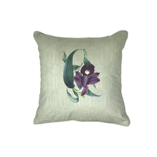Tropical Flower on Mint Cushion Cover Small