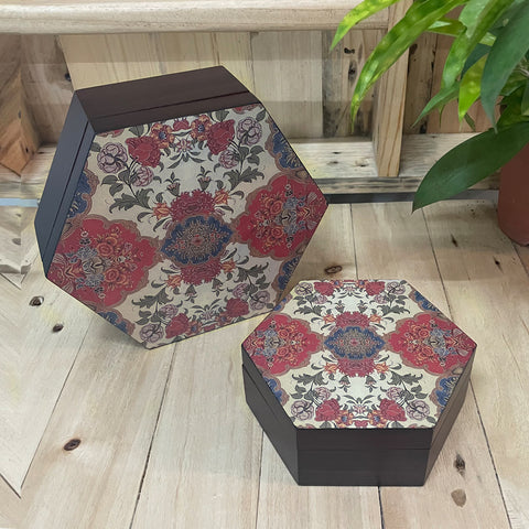 Indian Kalamkari Hexagon Box