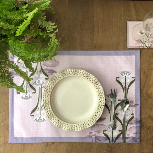 Art Nouveau Pink Fabric Table mats (1 set - 2 pcs in stock)