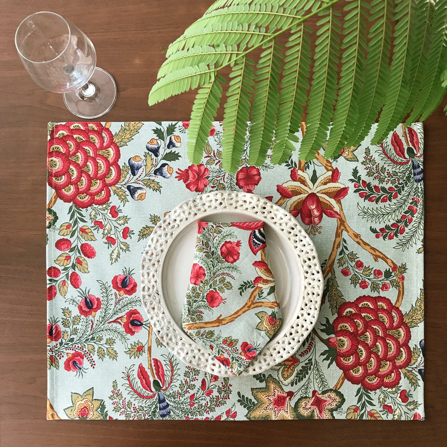 Summer Bahaar Chintz Set Of 6 Table Napkins