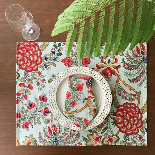 Summer Bahaar Chintz Set Of 6 Table Napkins