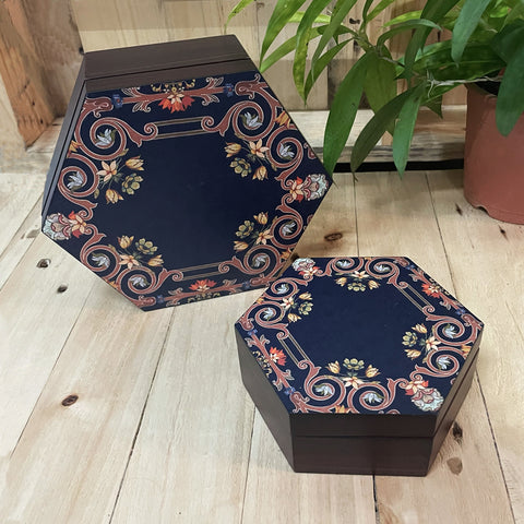 Intricate Inlay Hexagon Box