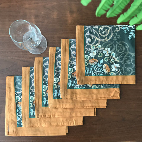 Floral Grunge Set Of 6 Table Napkins