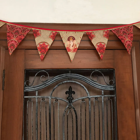 Brocade printed Ganpati Toran / Bunting