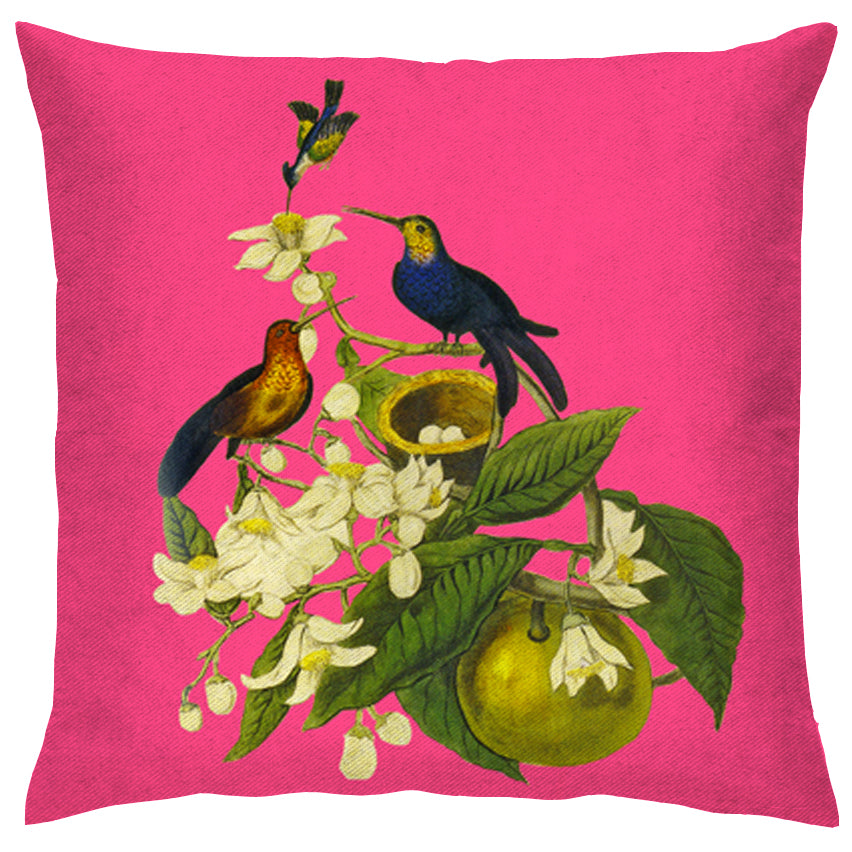 Fushia Bird Cushion Cover  1 Last Pice