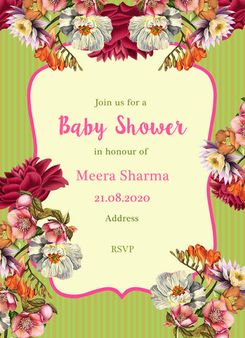 Wild Flowers Baby Shower Invite