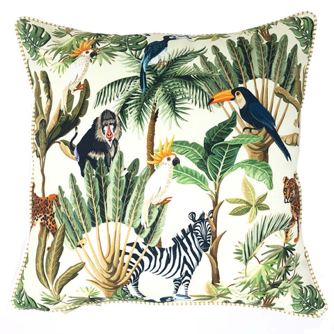 Tropical Jungle Zebra Reversible Cushion