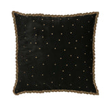 Imperial Jewel Black Velvet Embroidered Cushion