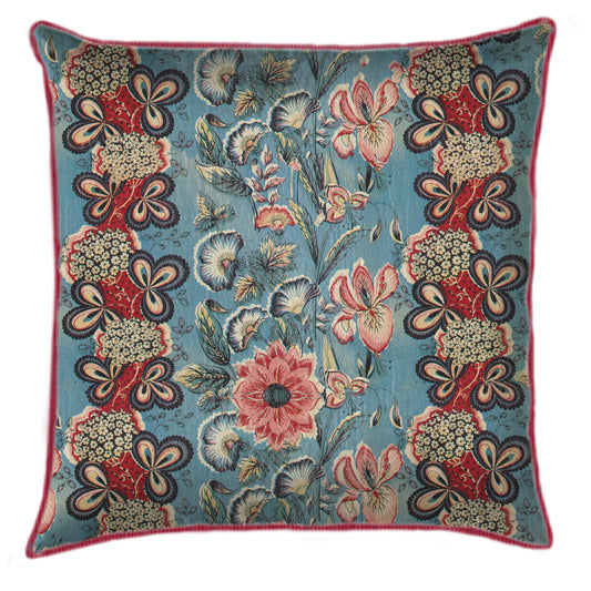 Blue Chintz Trellis Cushion Cover