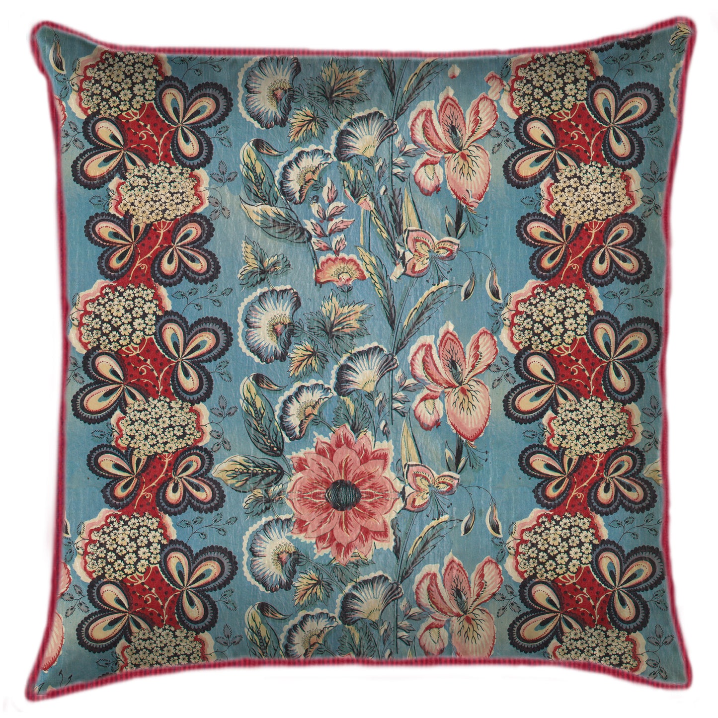 Blue Chintz Trellis Cushion Cover