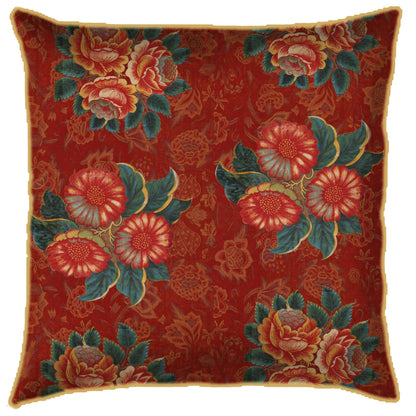 Maroon Floral Bunches Cushion Cover - last Piece