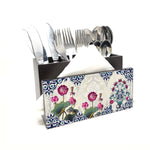 Enchanted Lotus Cutlery Stand with Tissue Paper Holder