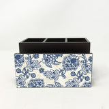 Blue Pottery Chintz Cutlery Stand with Tissue Paper Holder