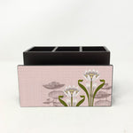 Pink Lotus Art Nouveau Cutlery Stand with Tissue Paper Holder