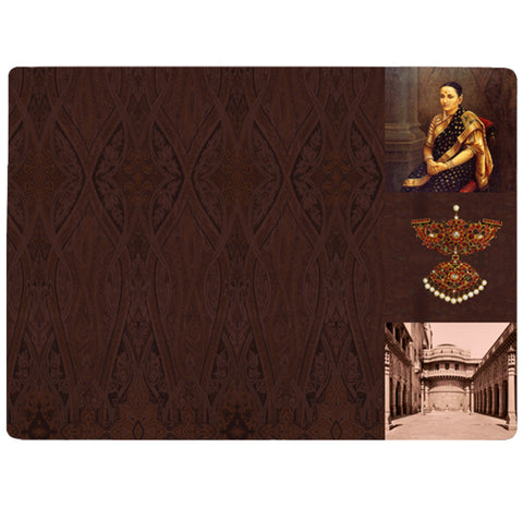 Coloured Royal - Black Saree Lady Tablemat