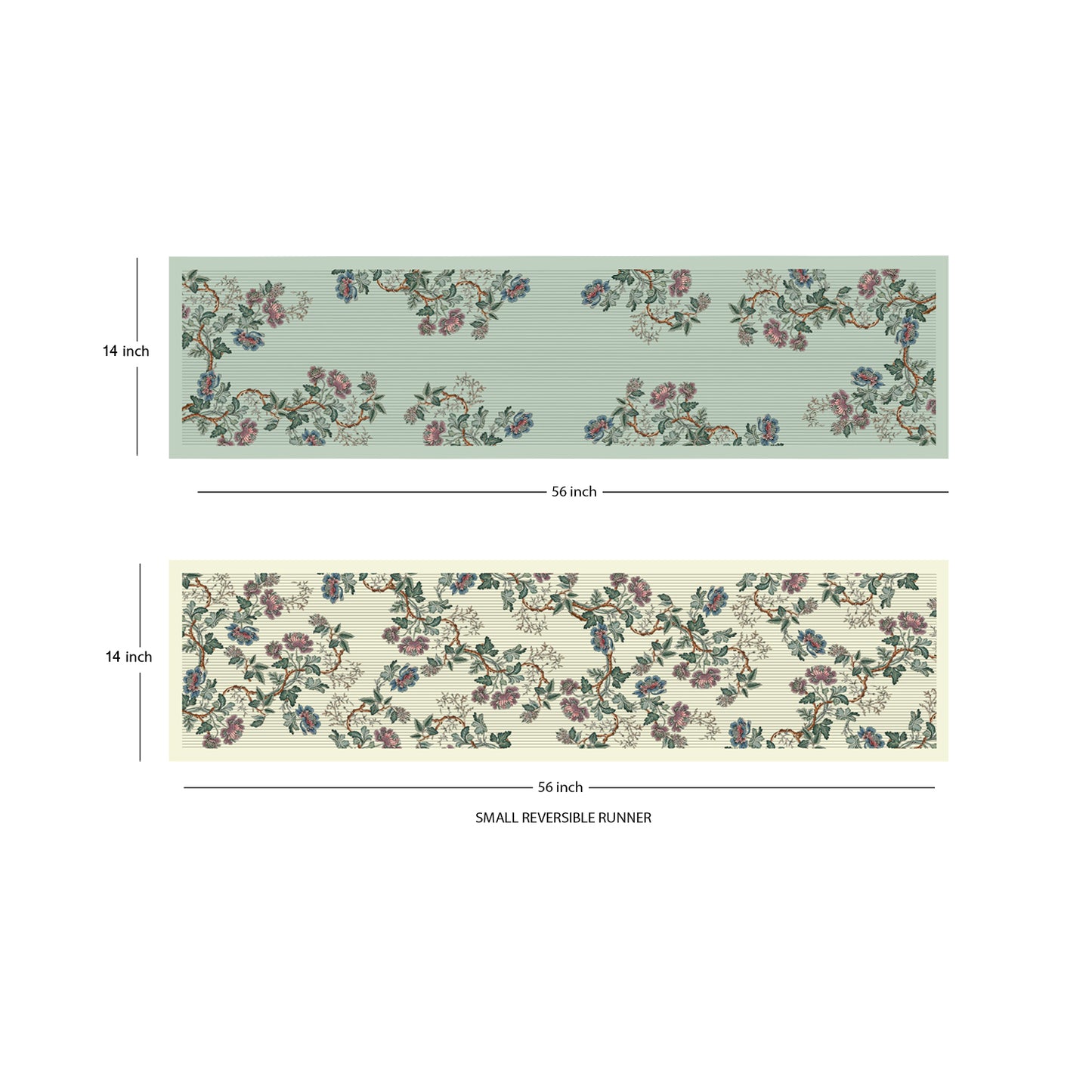 Striped Chintz Reversible Table Runner
