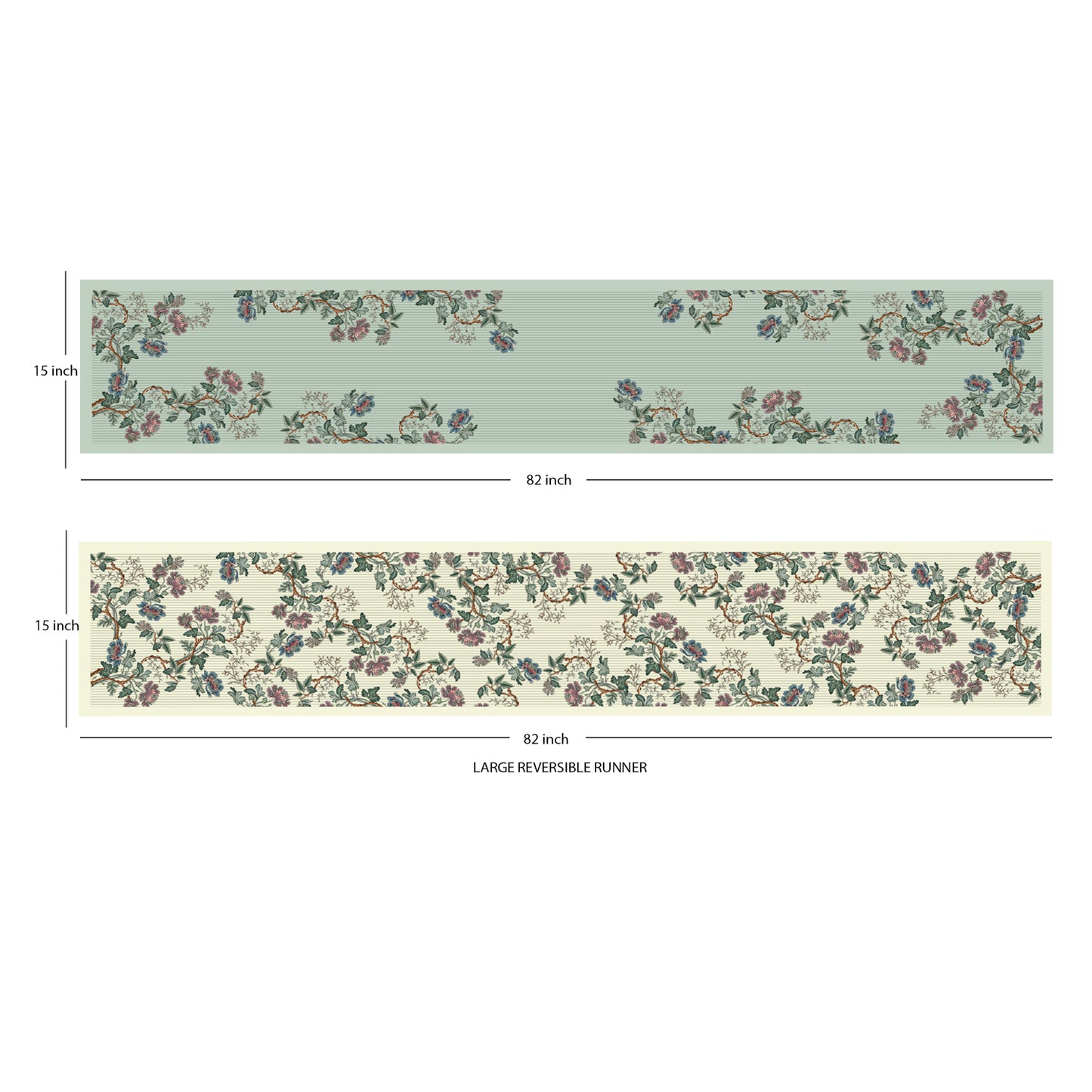 Striped Chintz Reversible Table Runner