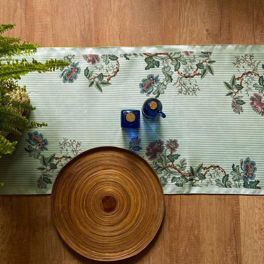 Striped Chintz Reversible Table Runner