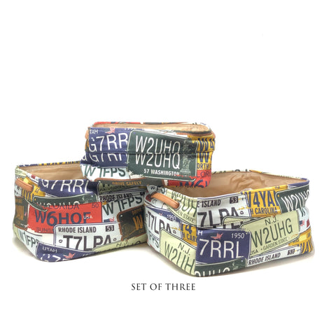 Number Plate Storage Basket Set of 3
