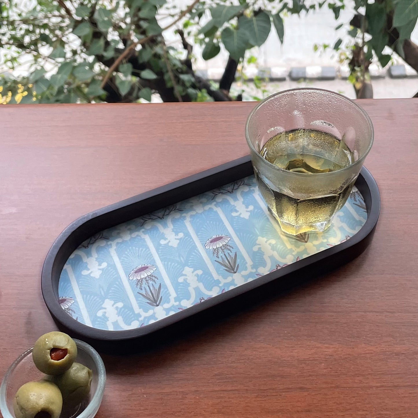 Art Nouveau Floral Oval Small Tray