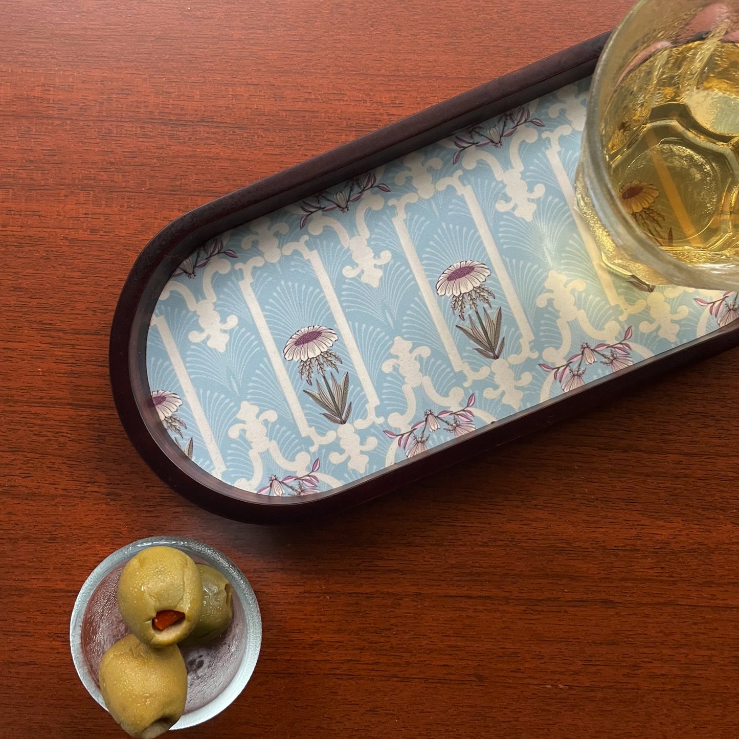 Art Nouveau Floral Oval Small Tray