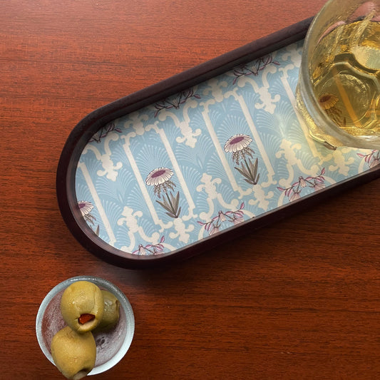 Art Nouveau Floral Oval Small Tray