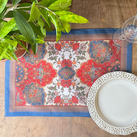 Indian Kalamkari Fabric Table mats (set of 2)