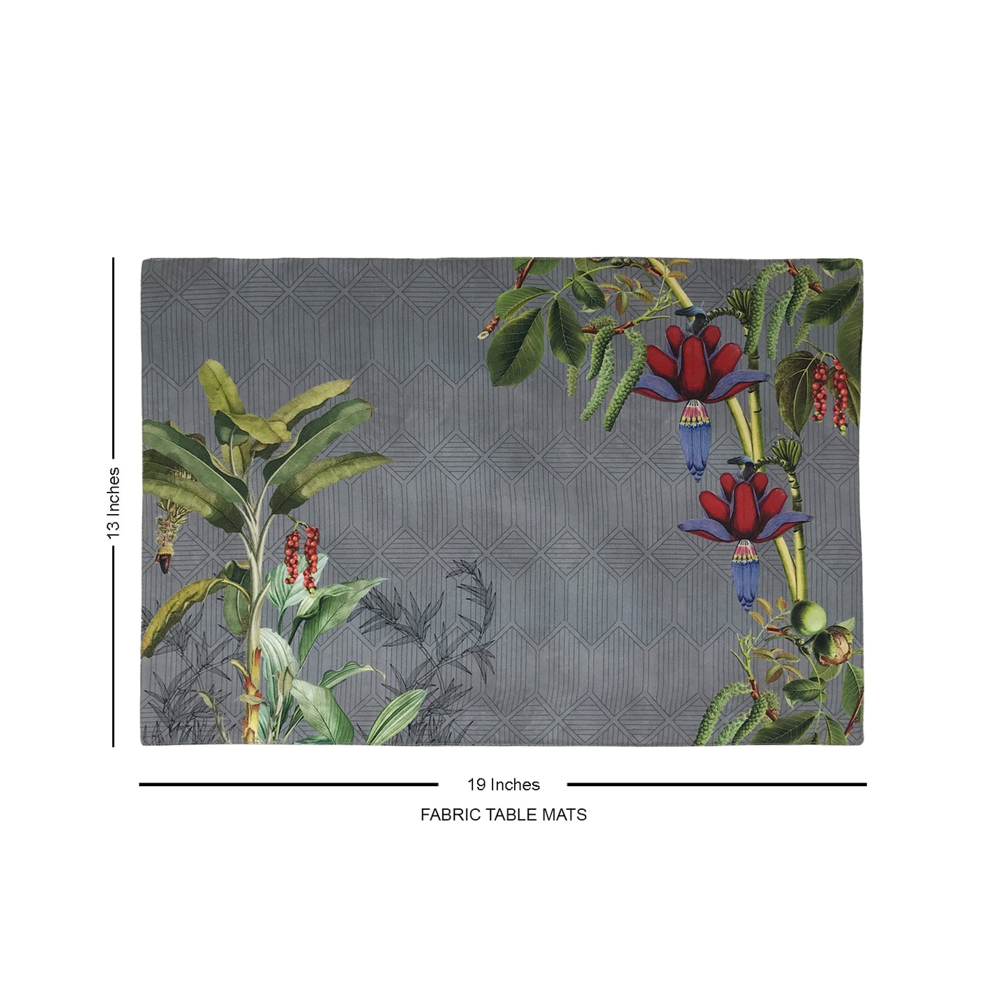 Tropical Blooms Fabric Table mats (set of 2- 1 Set in stock)