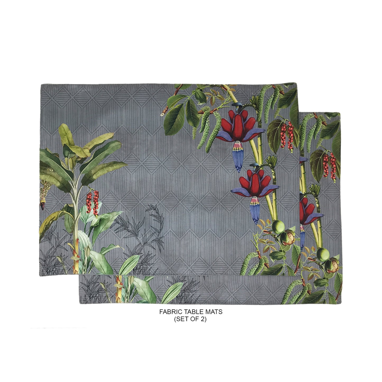 Tropical Blooms Fabric Table mats (set of 2- 1 Set in stock)